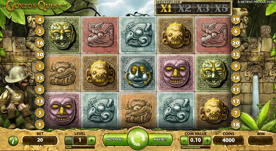 An image of the Gonzo's Quest slot game