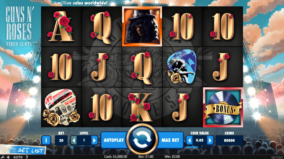 An image of the Guns N Roses slot game