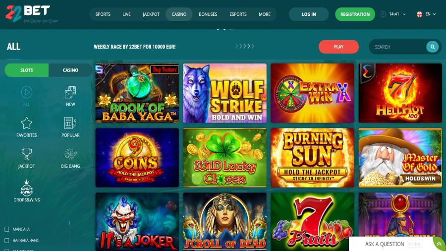 22Bet Casino Games Lobby