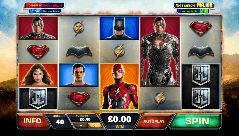 An image of the Justice League slot game