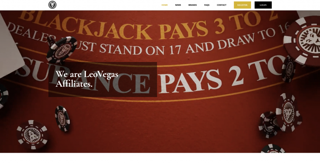 An image of the LeoVegas affiliate page