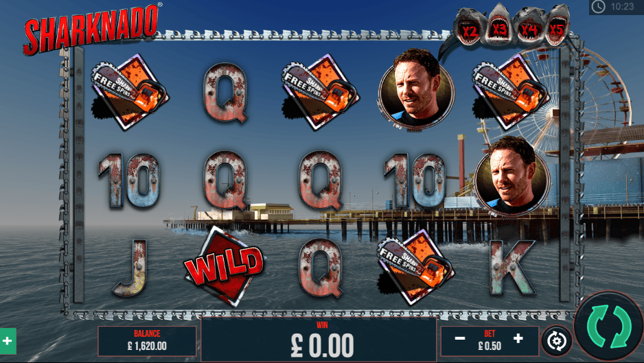 An image of the Sharknado slot game