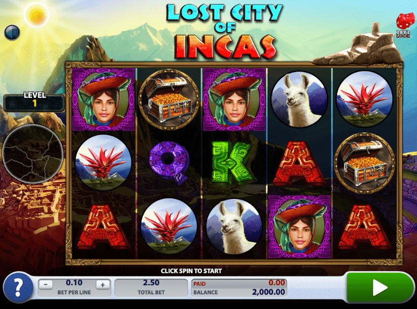 An image of the lost city of incas slot game