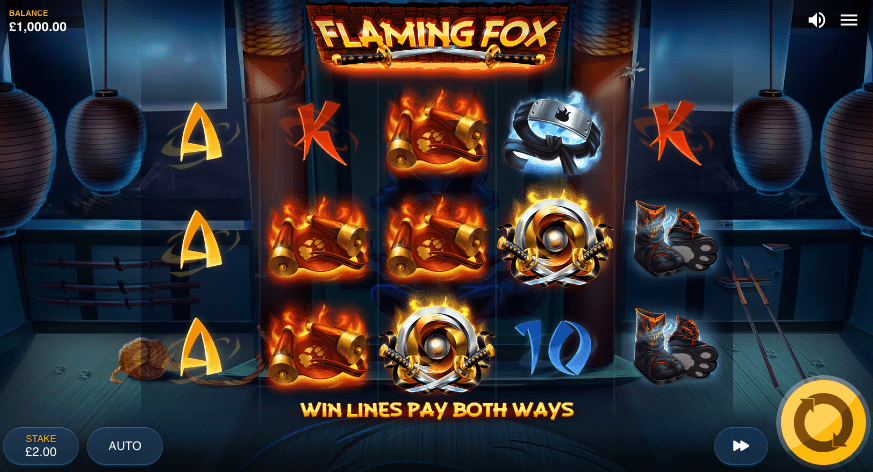 An image of the Flaming Fox slot game