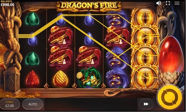 A screenshot of Dragon’s Fire slot
