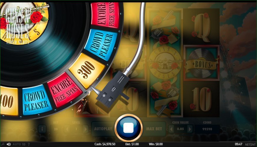 Guns N' Roses Bonus Wheel Screenshot