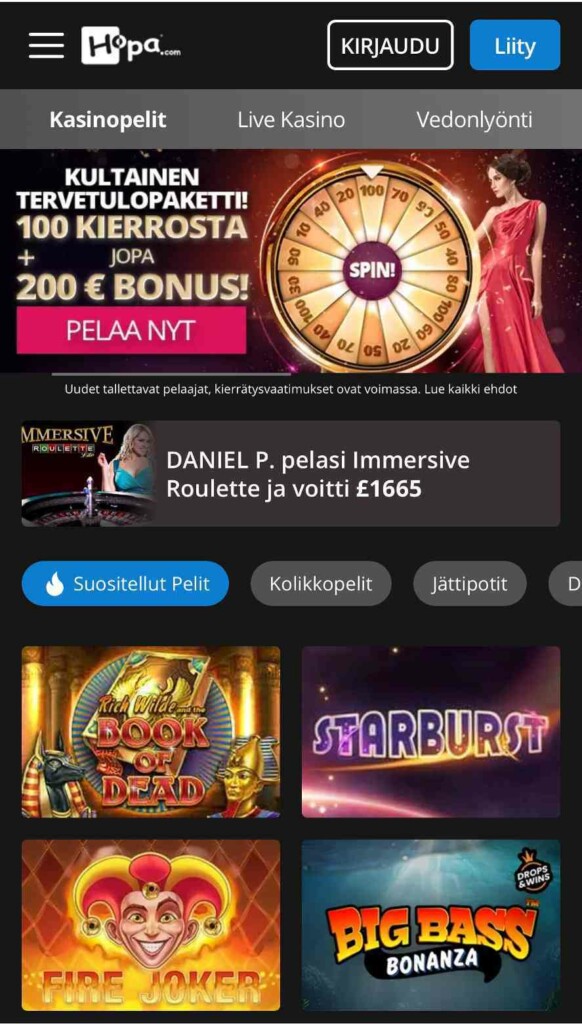 Hopa Casino Mobile Finland