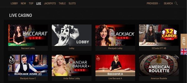 King Billy Live Casino Games