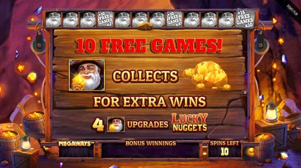 Lucky Nuggets Megaways Free Spins Screenshot