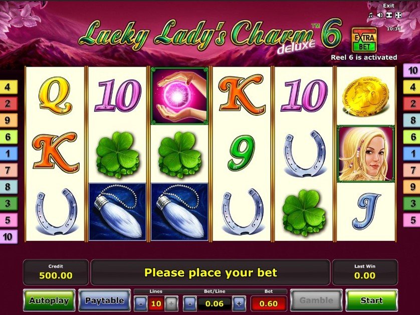 An image of the Lady Luck Charm Deluxe slot game