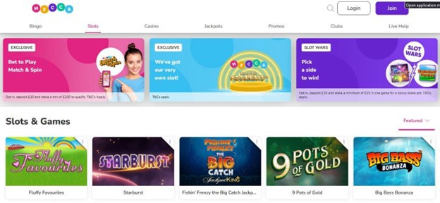 Screenshot Mecca Bingo Design