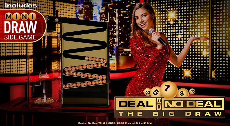 An image of the Deal or No Deal The Big Draw launch banner by Playtech