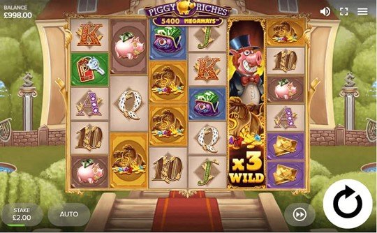 A screenshot of Piggy Riches Megaways slot