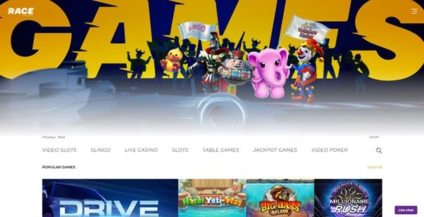 Screenshot Race Casino Games 
