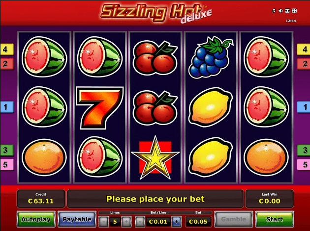 An image of the Sizzling Hot Deluxe slot game