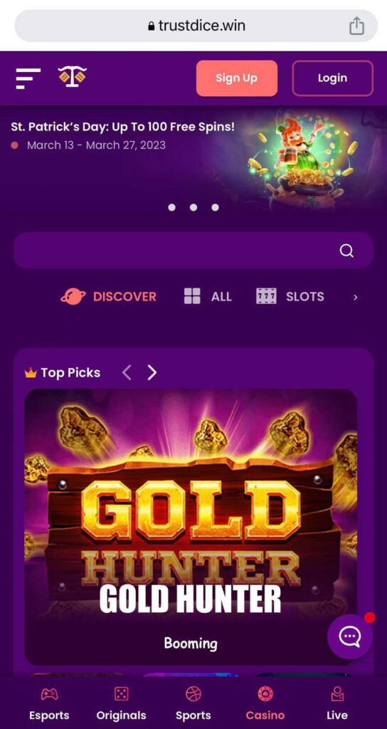 TrustDice Casino Mobile Site