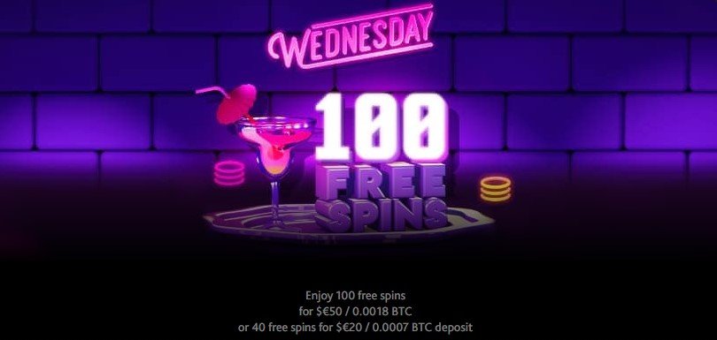 Wednesday 100 Free Spins 7bit