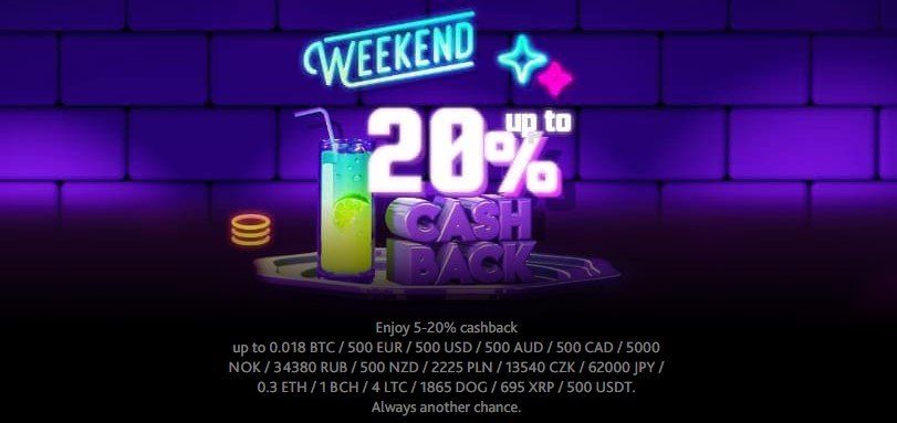 Weekend 20% Cashback 7bit