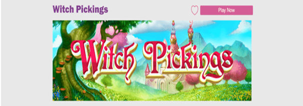 image of witch picking slot game logo