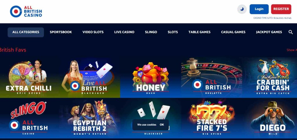 Screenshot all british casino game Lobby