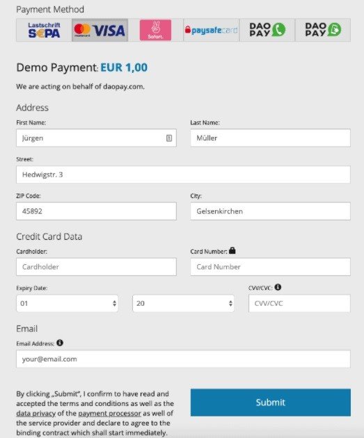 Daopay Payment method