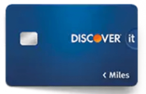 Screenshot of navy blue Discover it Travel credit card