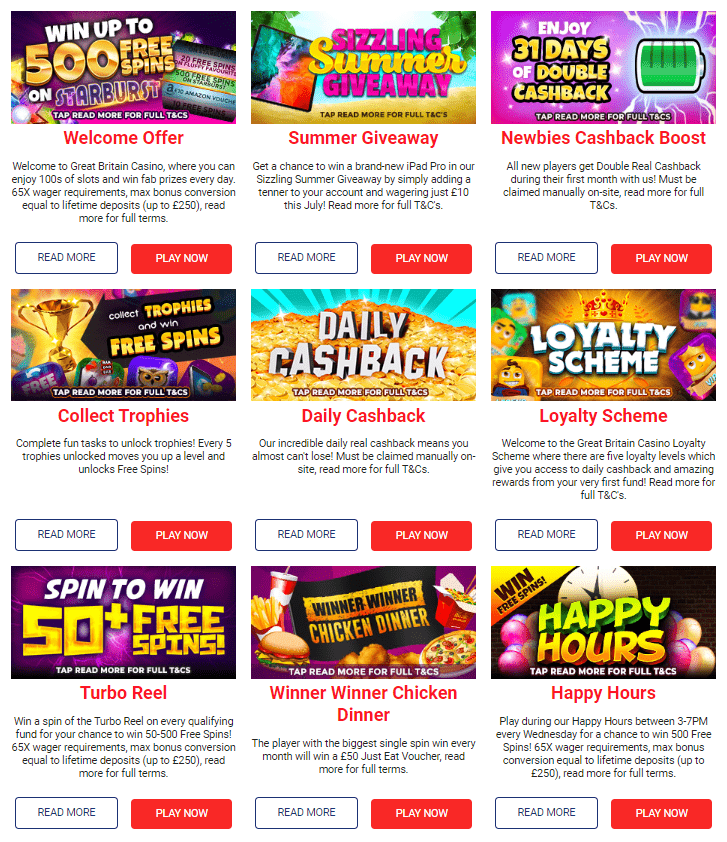 great britain casino other promotional offers